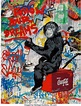 Banksy Street art Collage Graffiti 24 x 24 Canvas Print Brainwash Multi ...