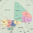 Carte politique du Mali - Carte de la politique au Mali (Afrique de l ...