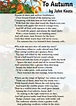 To Autumn - John Keats, 1795 - 1821 - English Grammar A To Z