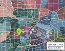 Zip code map Houston - Houston map with zip codes (Texas - USA)