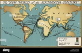 El nuevo mundo del siglo XVI, mapa mostrando colonias españolas y ...