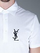 Saint Laurent Logo Polo Shirt in White for Men | Lyst