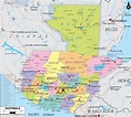 Mapa de Guatemala y sus departamentos - Mapa Físico, Geográfico ...