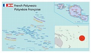 Large political map of French Polynesia | French Polynesia | Oceania ...