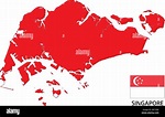 Mapa de Singapur y la bandera Imagen Vector de stock - Alamy