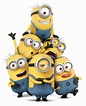 a group of minion characters standing next to each other in front of a ...