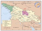 Grande detallado mapa político de Georgia, Abjasia y Osetia del Sur con ...