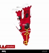 Mapa de Gibraltar con bandera de país. Ilustración vectorial Imagen ...
