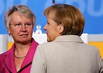 Die Ministerin und ihre Kanzlerin: Annette Schavan und Angela Merkel ...