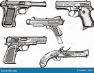 Conjunto De Pistolas Viejas Ilustración del Vector - Ilustración de ...