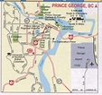 Prince George BC map surrounding area, free printable map highway ...