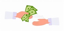 Money in Hand Cartoon Cash Payments Concept Vector Stock Vector ...