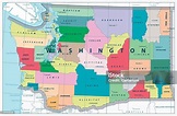 Ilustración de Administrativo Mapa Del Estado De Washington y más ...