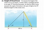 Solved Height of Cloud Cover To measure the height of the | Chegg.com