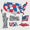 USA Map And Elements 226169 Vector Art at Vecteezy