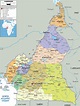 Grande mapa político y administrativo de Camerún con carreteras ...