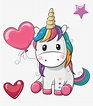 Cartoon Cute Unicorn, HD Png Download - kindpng