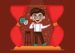 Stand Up Comedian Performing on Stage Show 8248923 Vector Art at Vecteezy