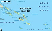 Large physical map of Solomon Islands with large cities | Solomon ...