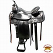 BK-16 16" Western Horse Saddle Leather Treeless Trail Pleasure Black By ...