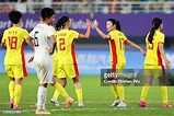 Yan Jinjin of China celebrates her goal by penalty shots during the ...
