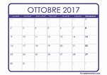 Calendario ottobre 2017 | Calendari
