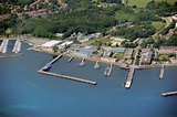Aerial image Eckernförde - Naval base of the german navy with ships ...