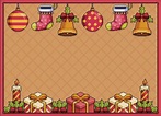 Pixel art navidad fondo banner 8 bits con campanas bolas navideñas ...