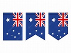 Bandera de australia o banderín aislado sobre fondo blanco. icono de la ...