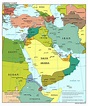 Mapa a gran escala política del Oriente Medio con las principales ...