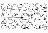 Kawaii Pusheen para colorear, imprimir e dibujar –ColoringOnly.Com