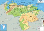 Large size Physical Map of Venezuela - Worldometer