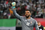 UAE's goalkeeper Khalid Eisa celebrates after saving a penalty during ...