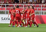 The women's A national team of Macedonia celebrated a victory over ...