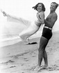 Frances Dee and husband Joel McCrea romping on the beach. | Classic ...