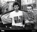BAND AID Bob Geldof left and Midge Ure in 1984 promoting the charity ...