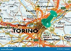 Turin on the map stock image. Image of push, pinned, place - 3781441