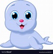 Cute baby seal cartoon Royalty Free Vector Image