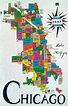 Chicago Neighborhoods Map - Etsy