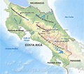 Mapa físico de Costa Rica - Geografía de Costa Rica