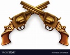 Crossed revolvers Royalty Free Vector Image - VectorStock