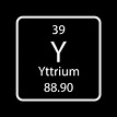 símbolo de itrio. elemento químico de la tabla periódica. ilustración ...