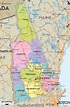 Map of State of New Hampshire, with outline of the state cities, towns ...