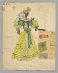 Watercolor costume sketch by Lemuel Ayers for the musical St. Louis ...