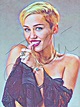 Miley Cyrus Coloured Drawing Hand Drawn Print #MILEYC3 – ArtByZakia ...