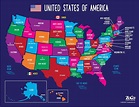 Mappa degli Stati Uniti d' America e capitali poster laminato – 43,2 x ...