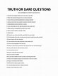 Truth n dare questions for girl. Truth or Dare Questions; The Good, the ...