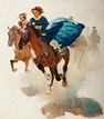 'The Race' by Harold Von Schmidt (American- 1893-1982) : Original Oil ...