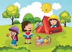 Ilustración de vector de campamento de verano para niños 2494706 Vector ...