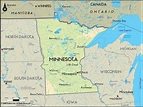 Geographical Map of Minnesota and Minnesota Geographical Maps